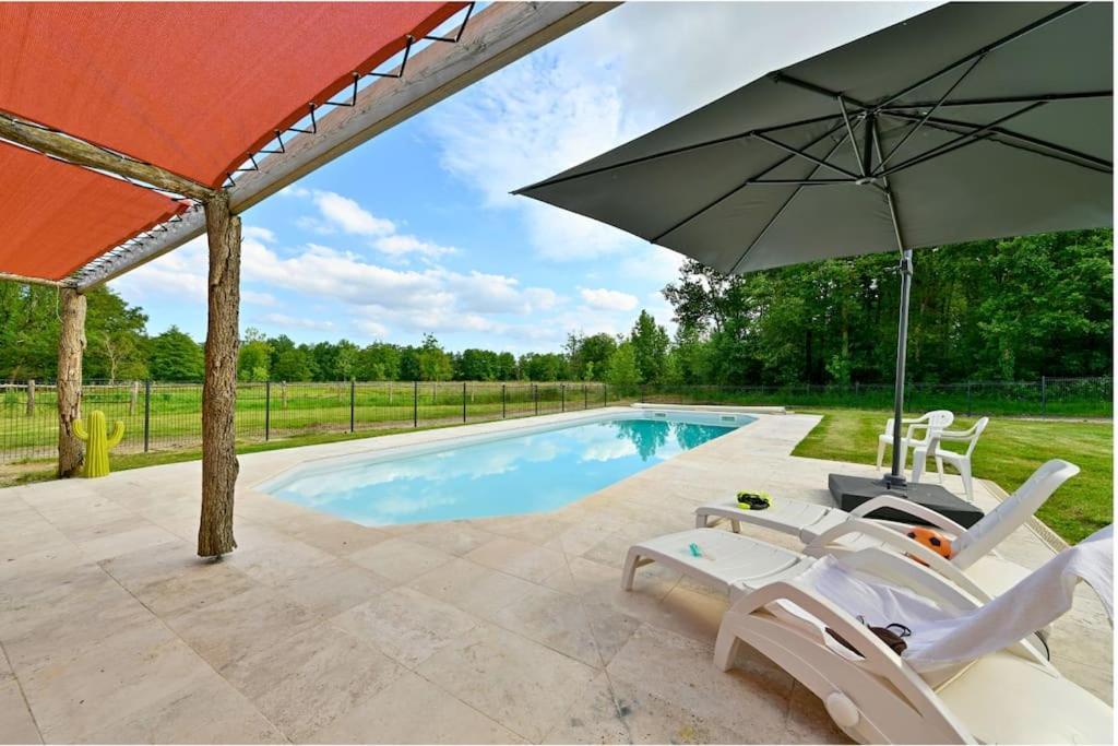 L'Evasion En Pierre Piscine Et Etang Prive Sevremoine Exterior foto